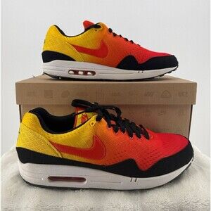 Nike Air Max 1 Men’s Low Top Lace-Up Gradient Mesh Sneaker Red/Orange